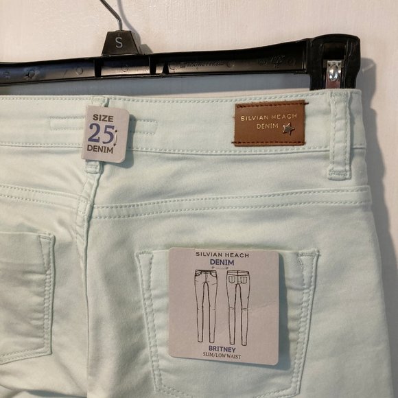 Silvian Heach women's size 25 super slim stretch BRITNEY light aqua jeans 25x29 - Picture 5 of 8